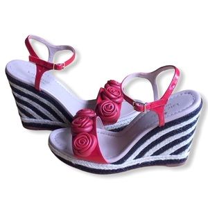 Kate Spade Jill Espadrille Wedge Red Rosette 7